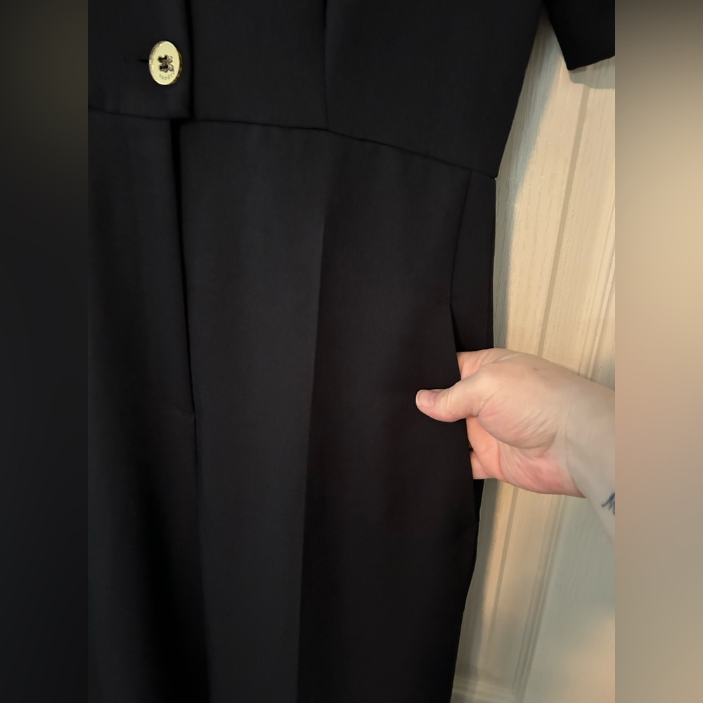 🎉 Host Pick 🎉 Sandro Paris Black Jumpsuit with Gold Button Detail - Picture 5 of 12